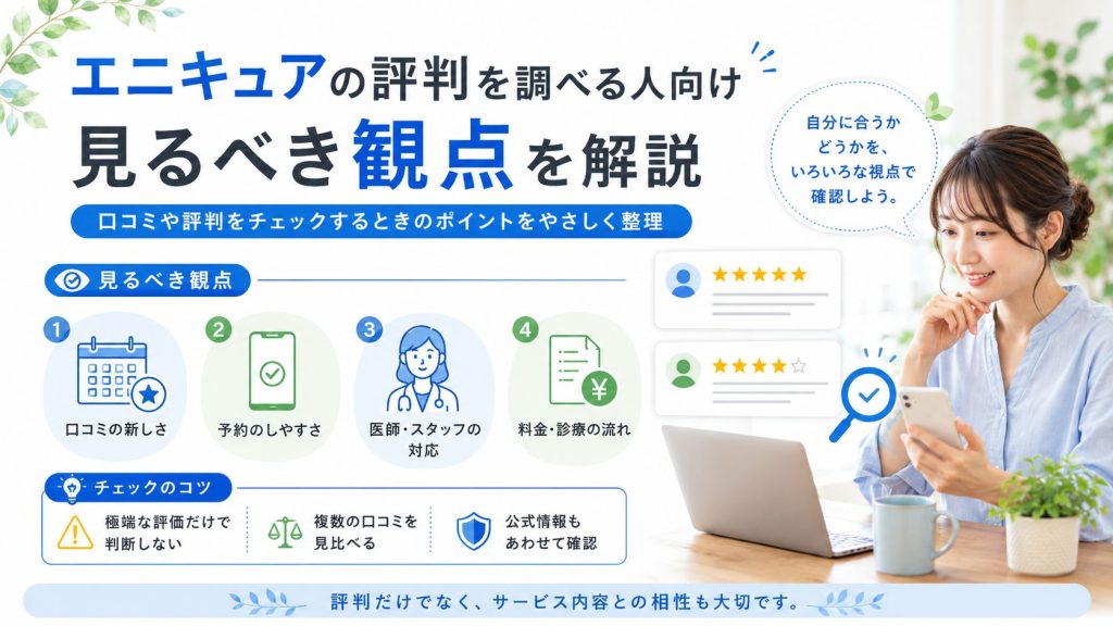 エニキュアの評判を調べる人向け、見るべき観点を解説